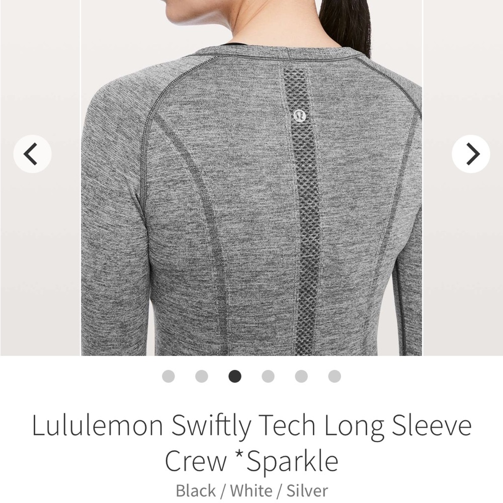 lululemon athletica sz 10  Swiftly Tech Long Sleeve Crew - gray/Silver sparkle